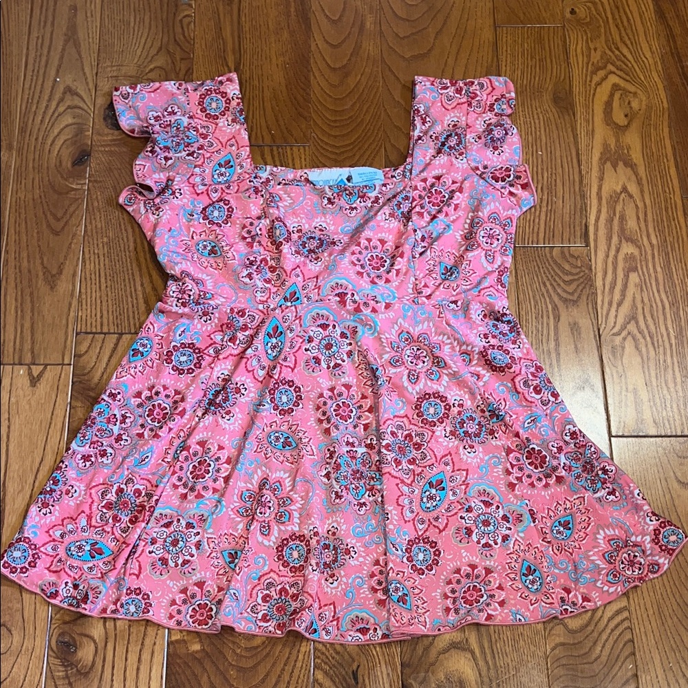 Announcements Maternity Womens Floral paisley Square-Neck Top in Coral Pink - Picture 11 of 11